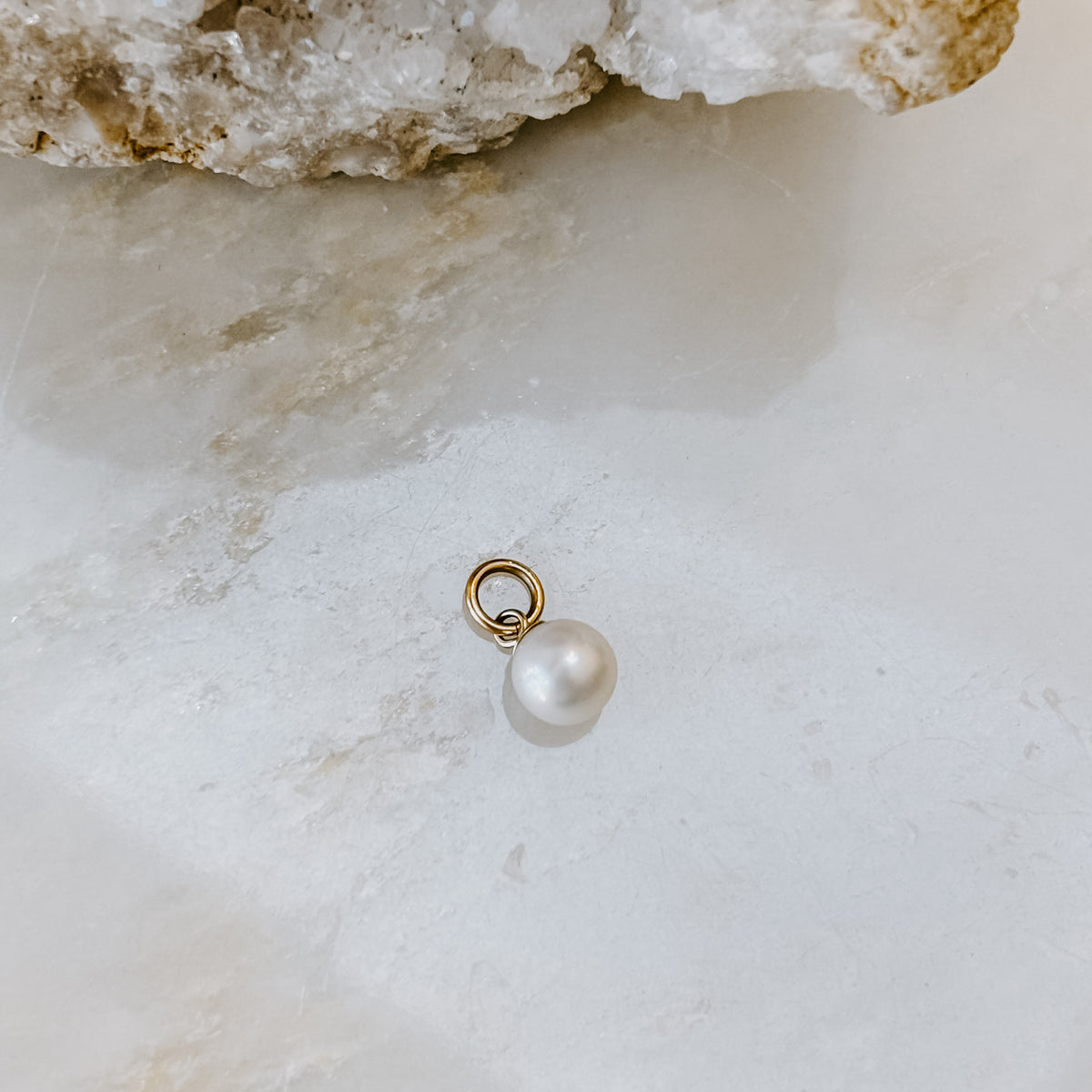 Freshwater Pearl Solid 14k Gold Charm (Charm only)