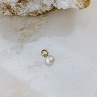 Freshwater Pearl Solid 14k Gold Charm (Charm only)
