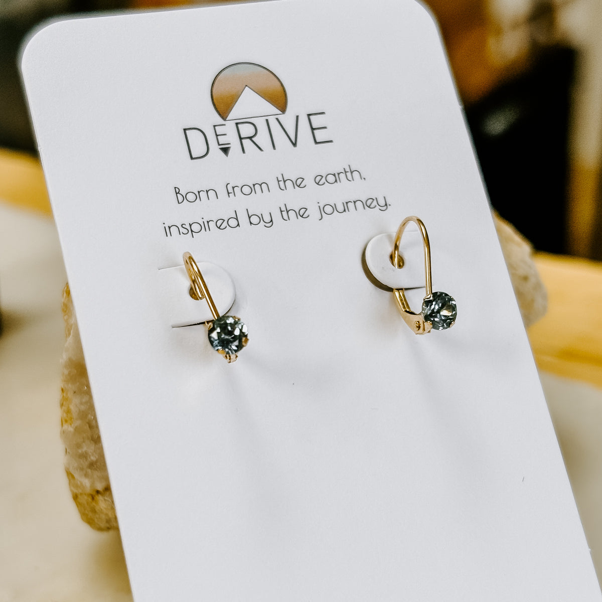 Montana Sapphire Solid 14k Gold Lever Back Earrings