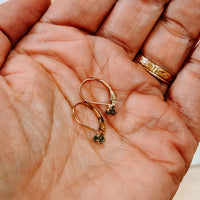 Montana Sapphire Solid 14k Gold Lever Back Earrings