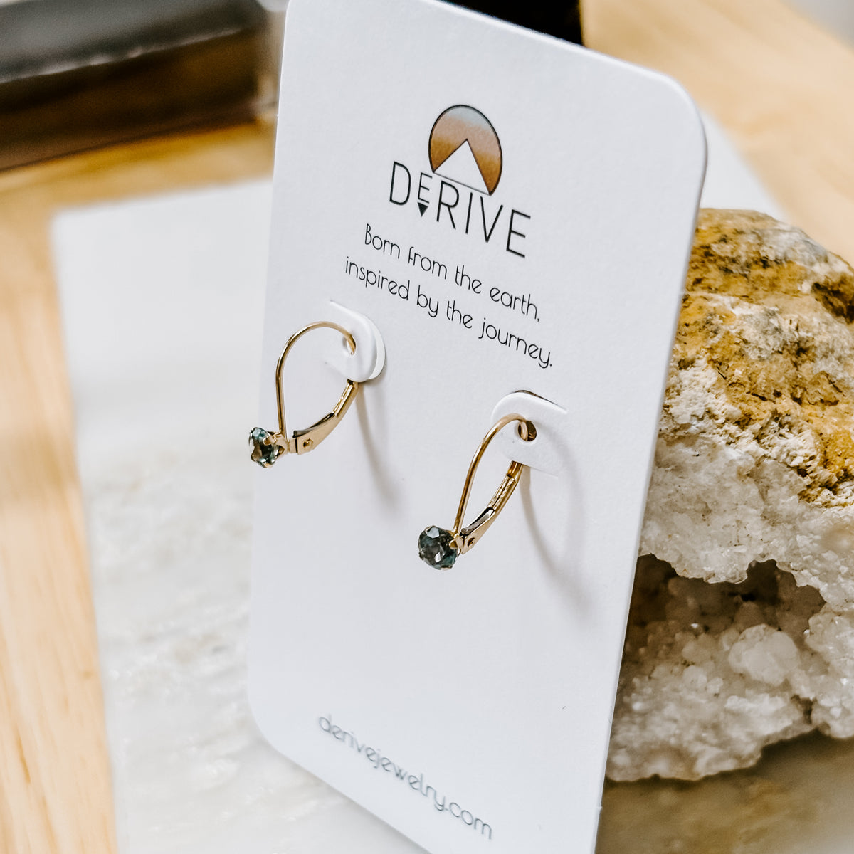 Montana Sapphire Solid 14k Gold Lever Back Earrings
