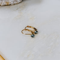 Montana Sapphire Solid 14k Gold Lever Back Earrings