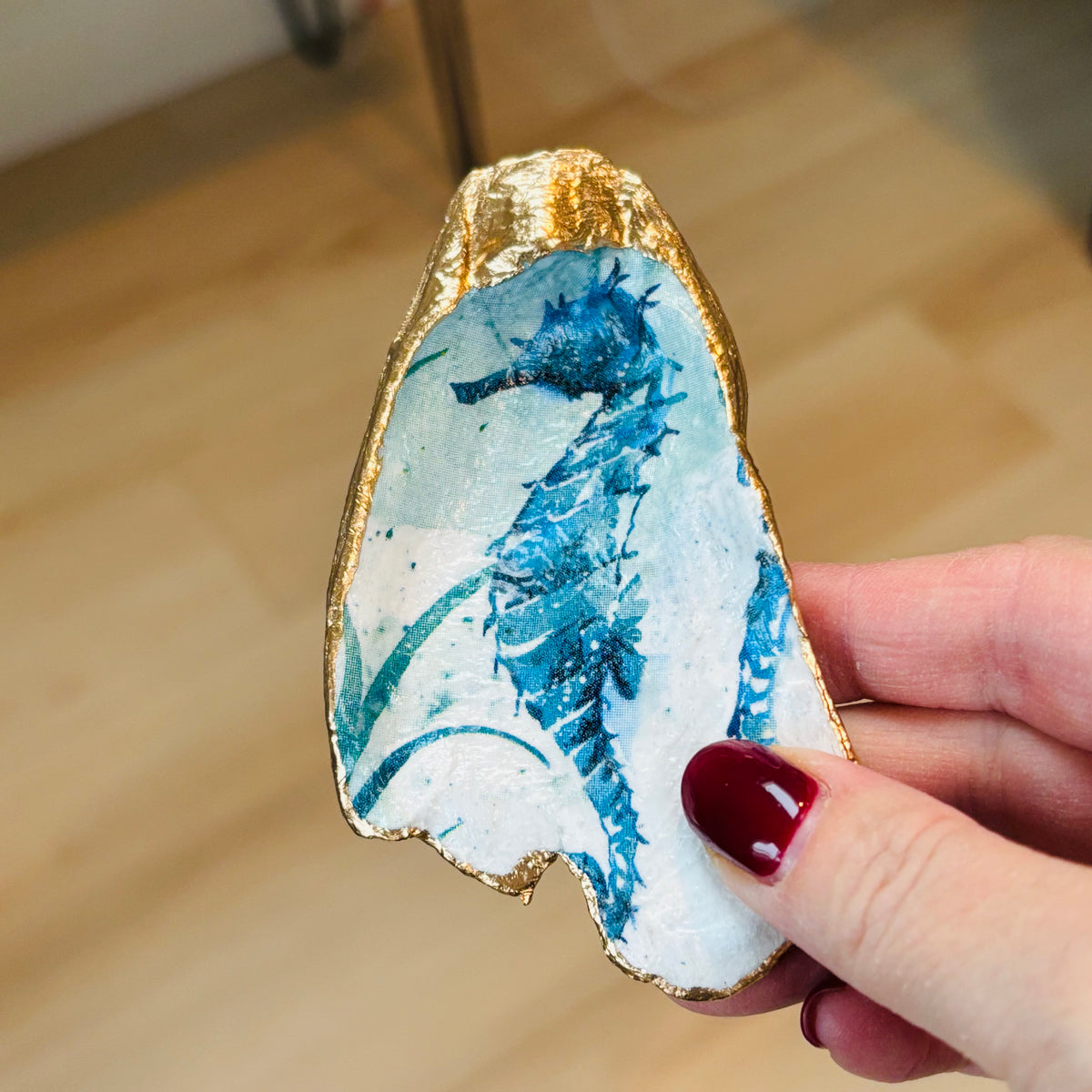 Shy Seahorse Shell Jewelry Dish