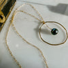 Tahitian Pearl Organic Hoop Necklace