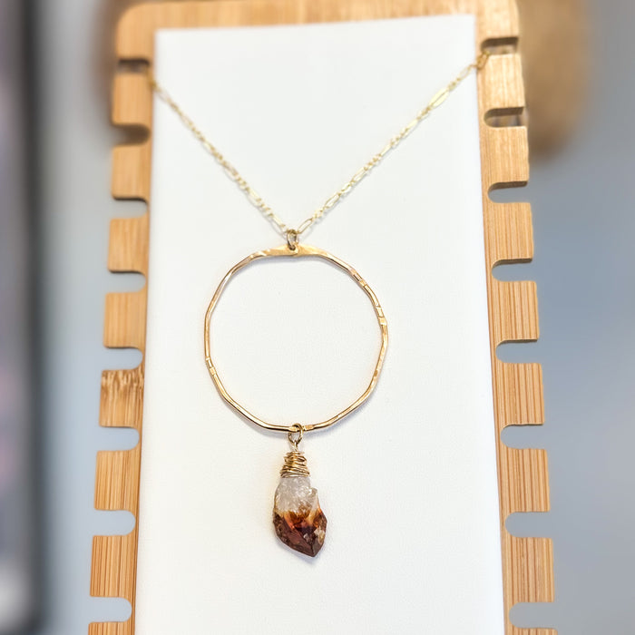 Citrine Point Necklace, length 18"