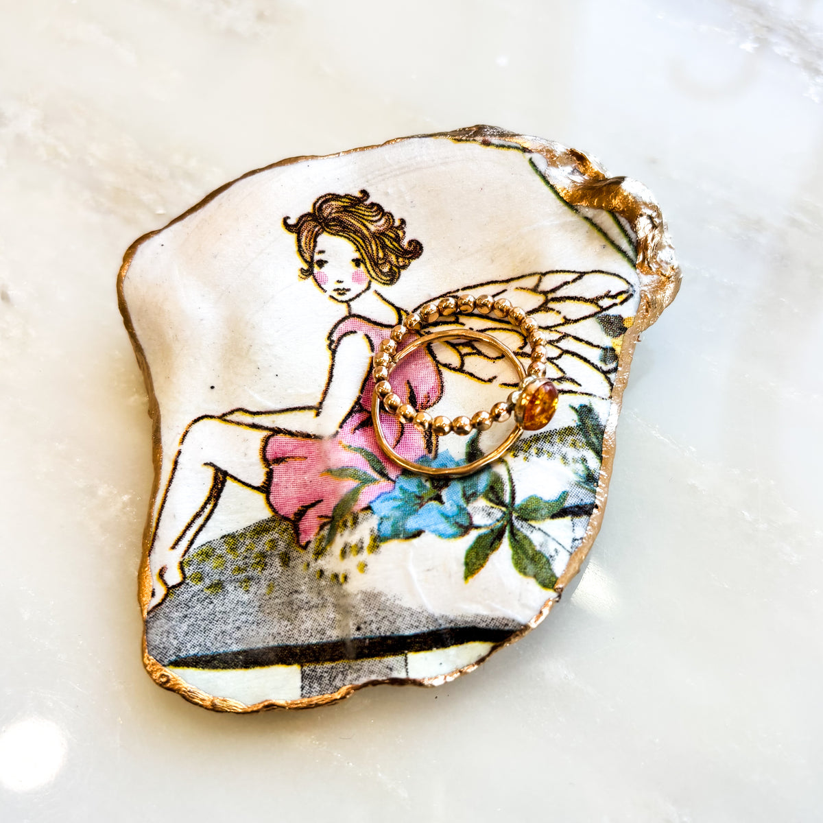 Pink Fairy Shell Jewelry Dish