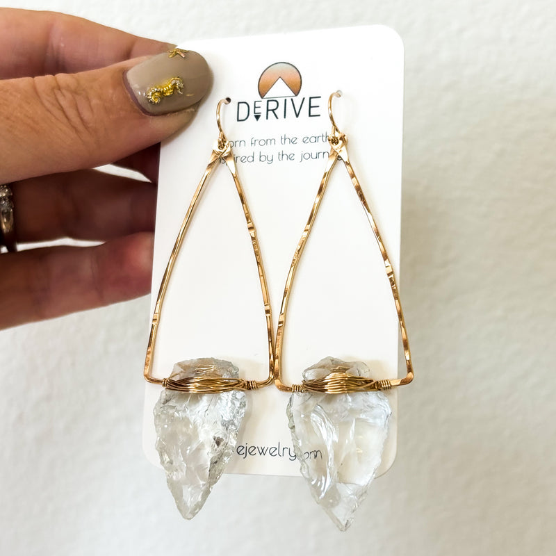 Nala Quartz Crystal Arrowhead Earrings