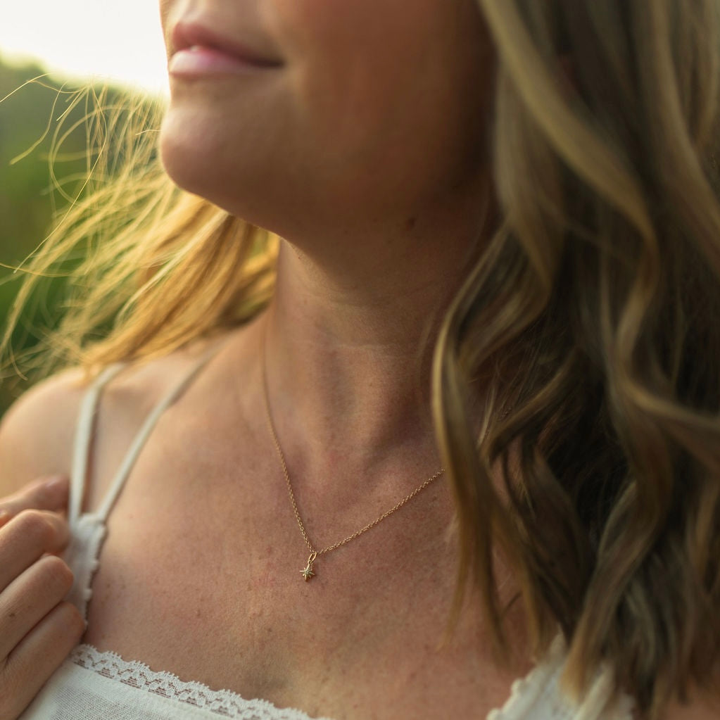 North Star 14k Gold Charm Necklace