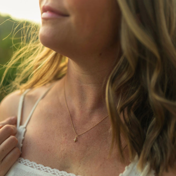 North Star 14k Gold Charm Necklace