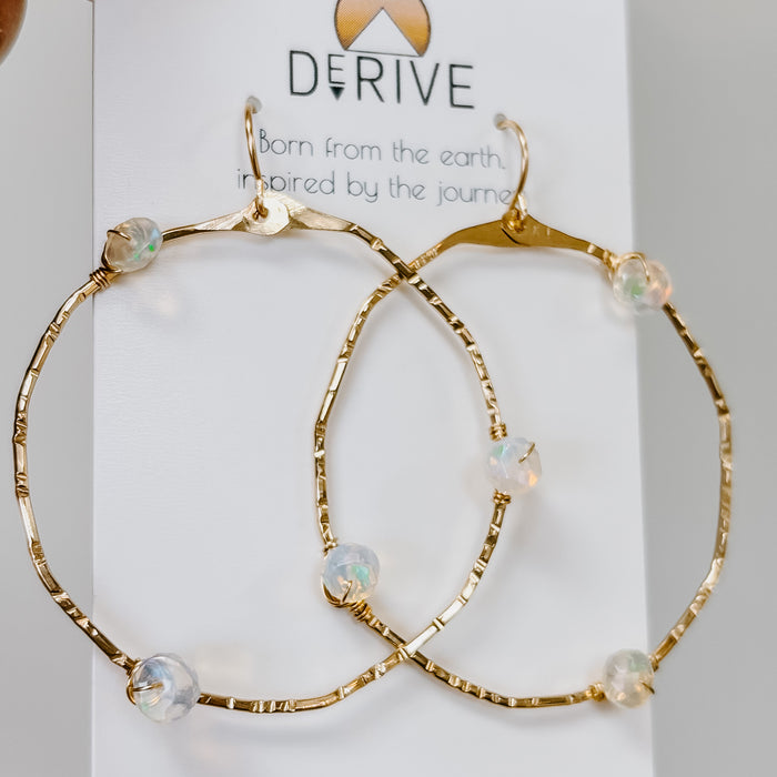 Stargazer Opal Hoop Earrings