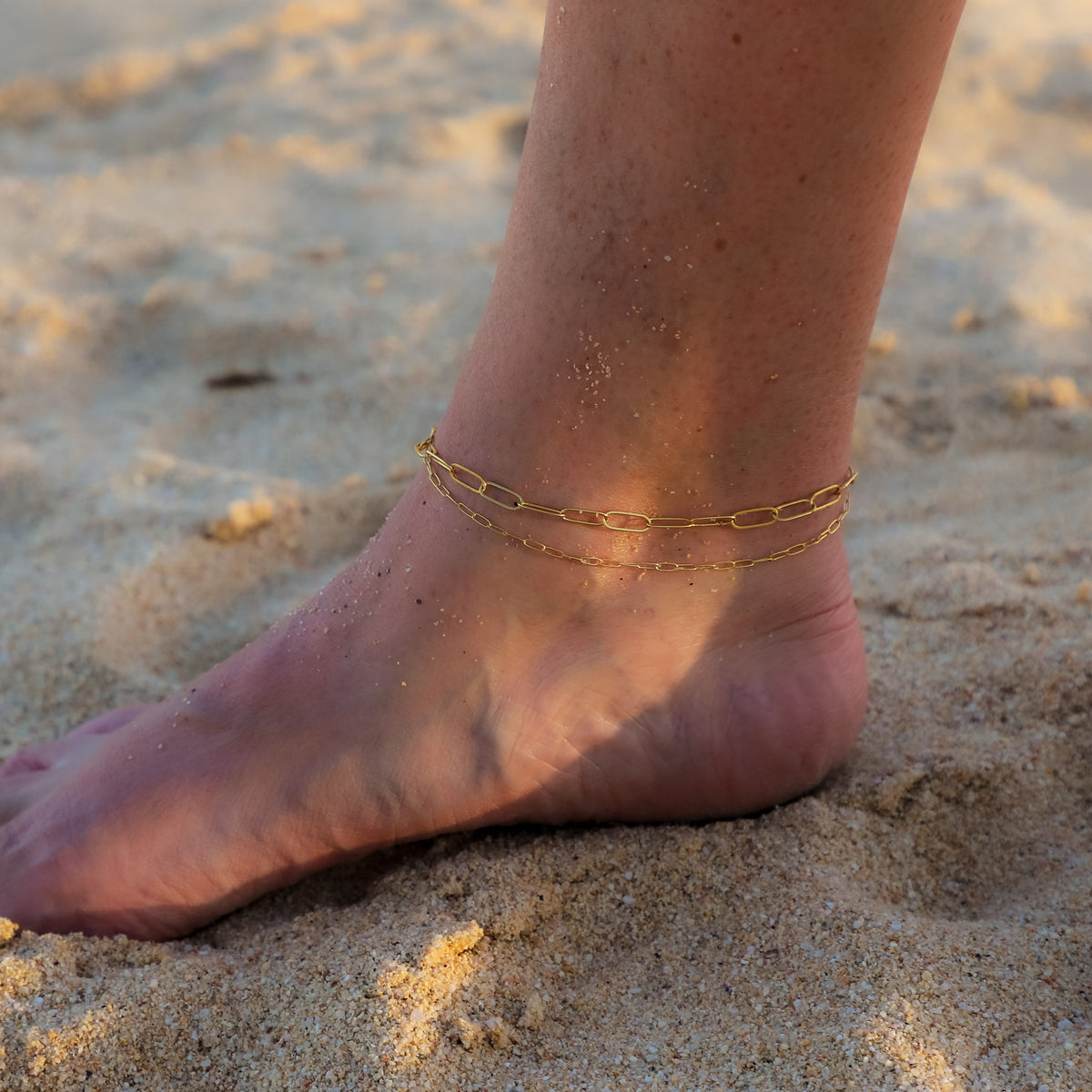 Dainty Paperclip Chain Anklet