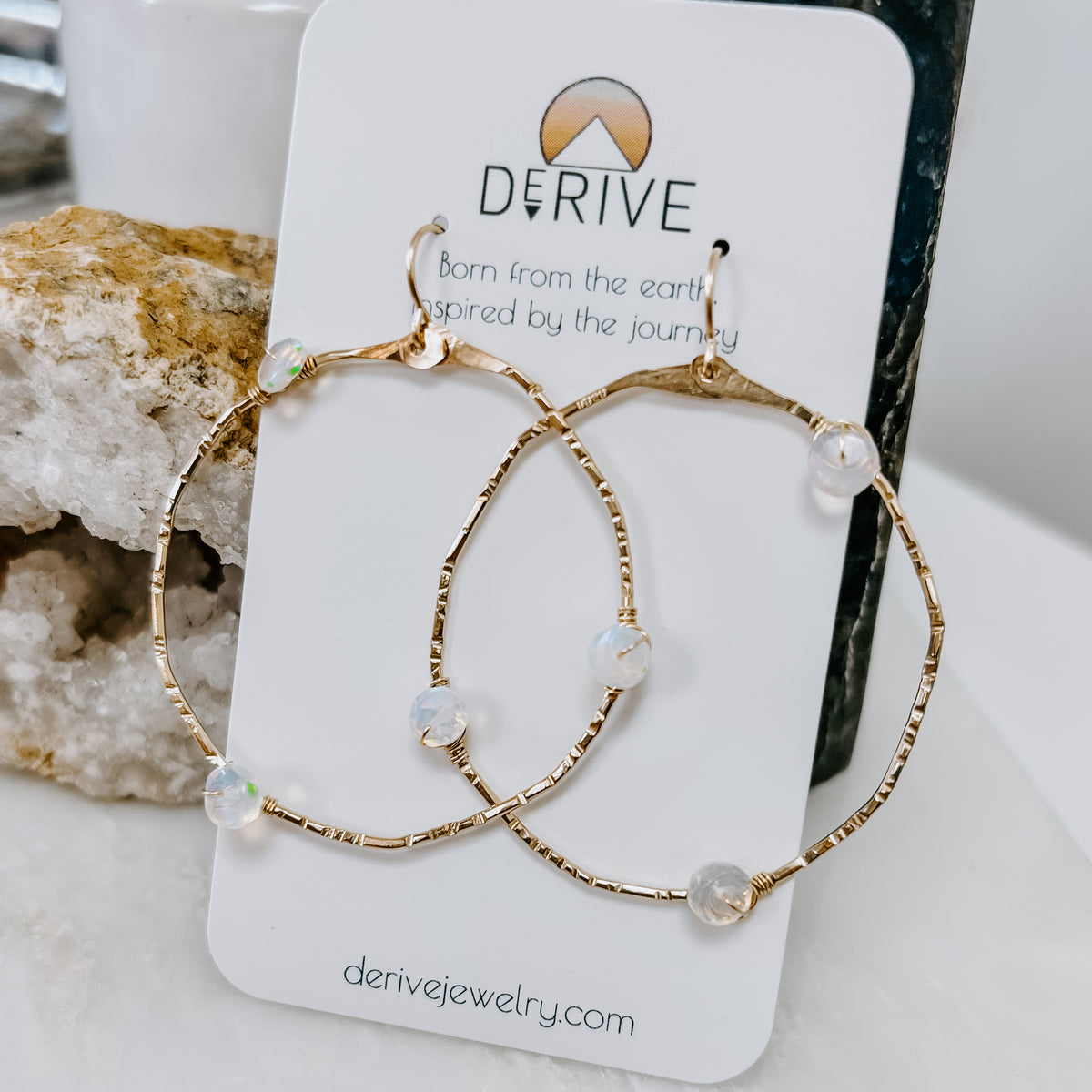 Stargazer Opal Hoop Earrings