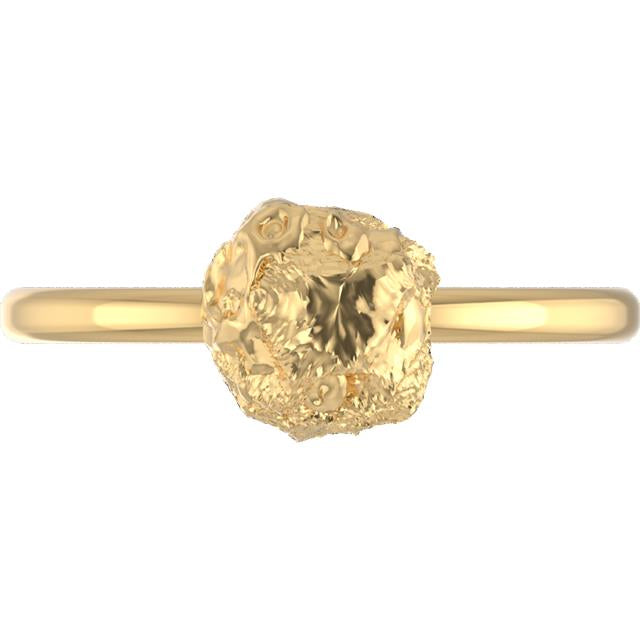 Gold Nugget Solid 14k Gold Ring