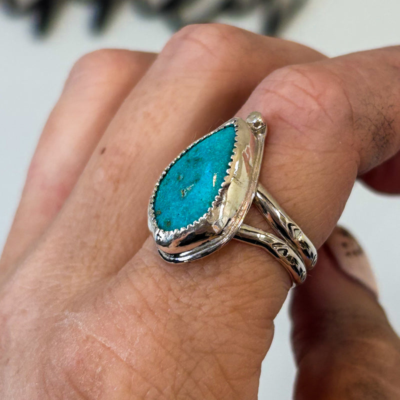 Wanderer's Ring Kingman Turquoise, size 9