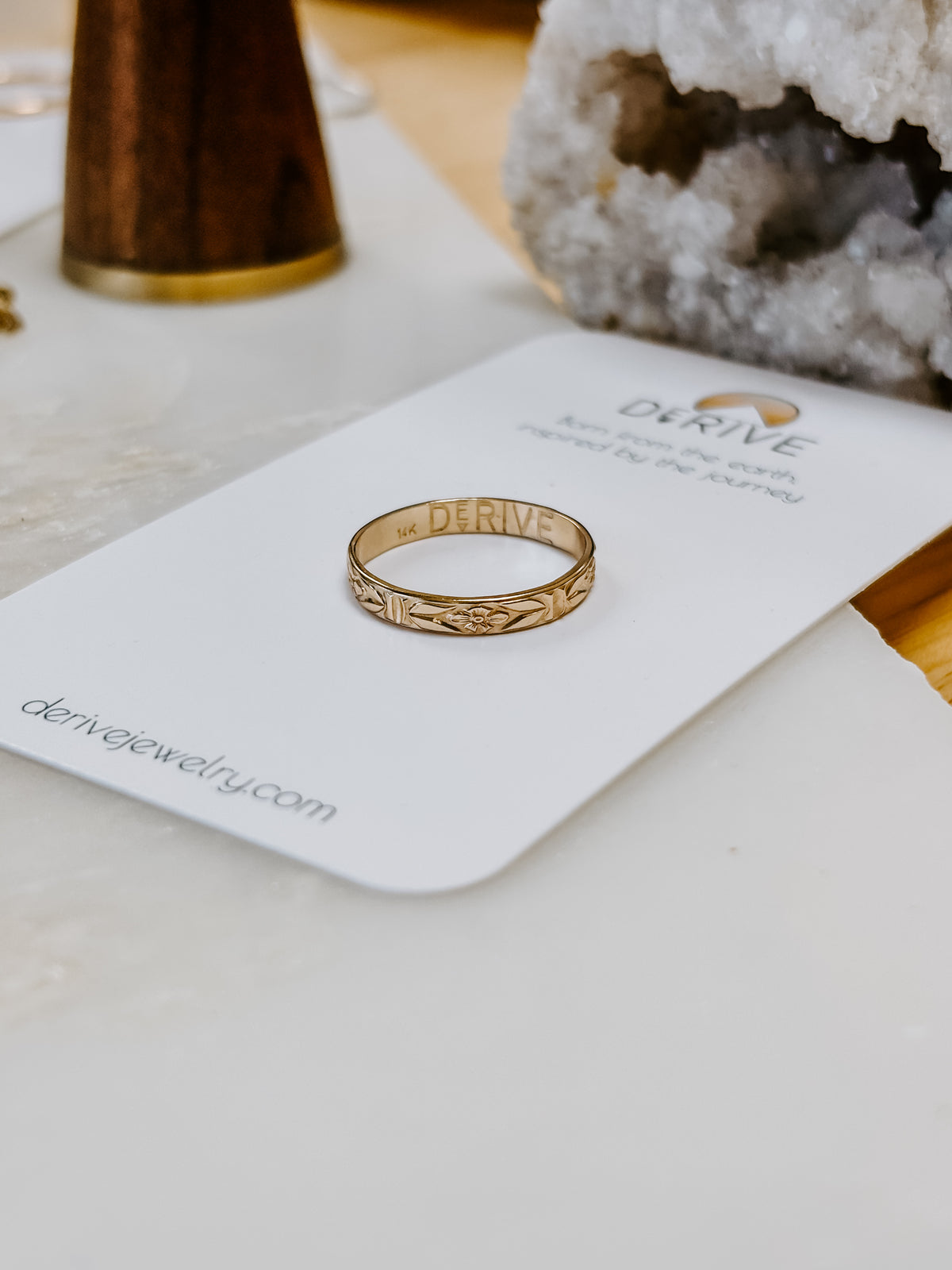 Solid 14k Gold Art Deco Stacking Ring