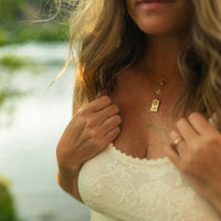 The Sun Tarot Card 14k Gold Charm Necklace
