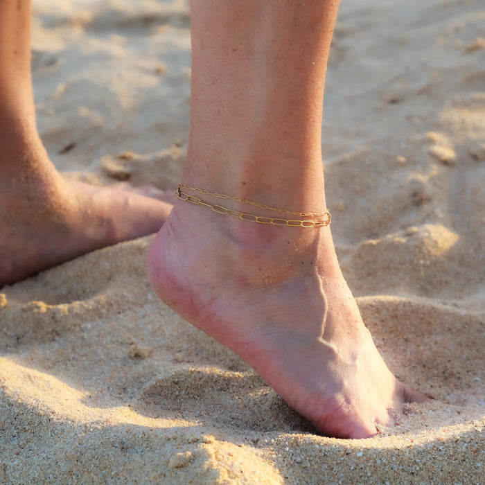 Dainty Paperclip Chain Anklet