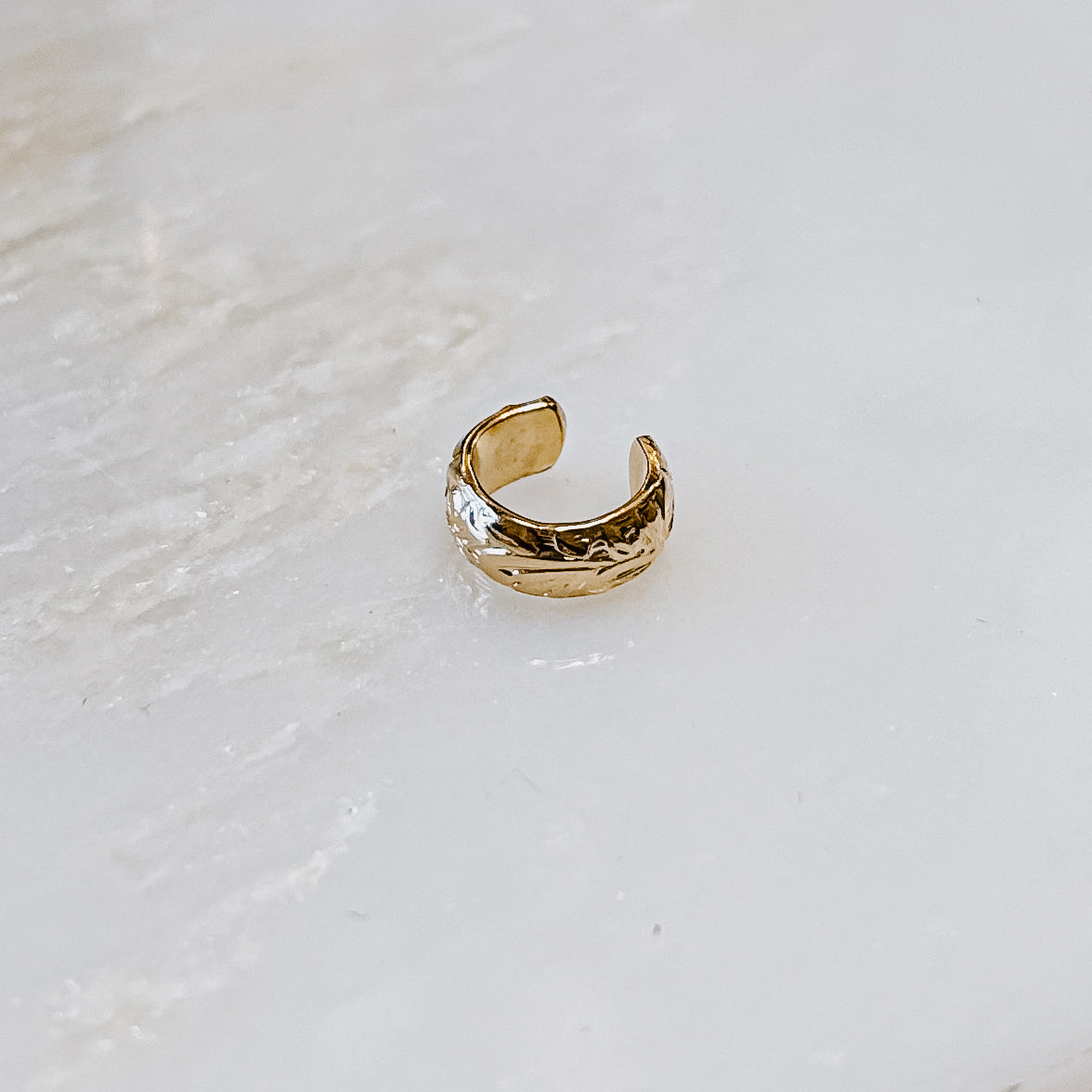 Pattern Wire Ear Cuff in 14k gold fill — view 6