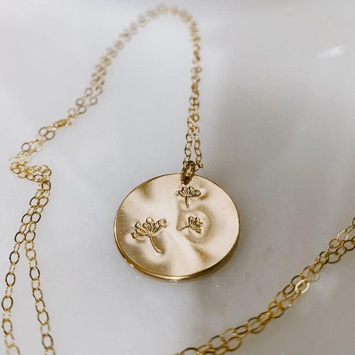 Hand Stamped Wish Coin Necklace