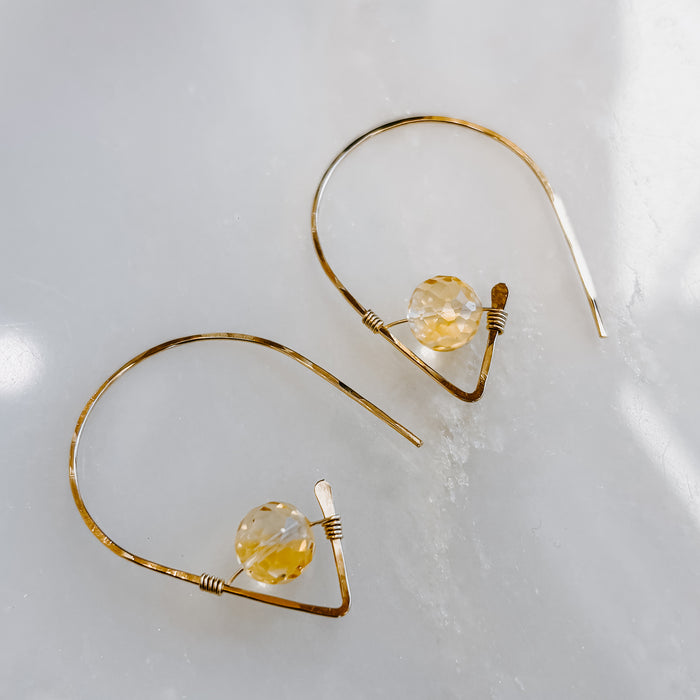 Citrine Ear Threaders