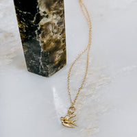 Song Bird Solid 14k Gold Charm Necklace