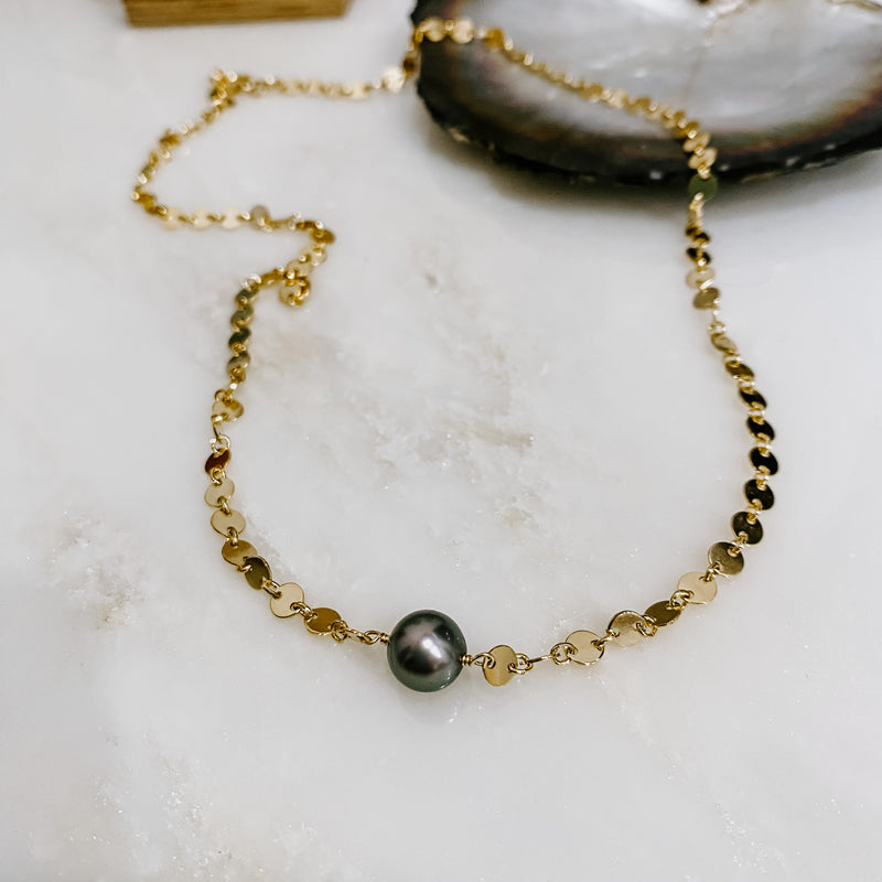Sand Dollar Tahitian Pearl Necklace