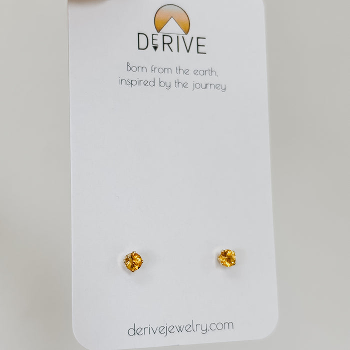 Citrine 14k Gold Fill Stud Earrings