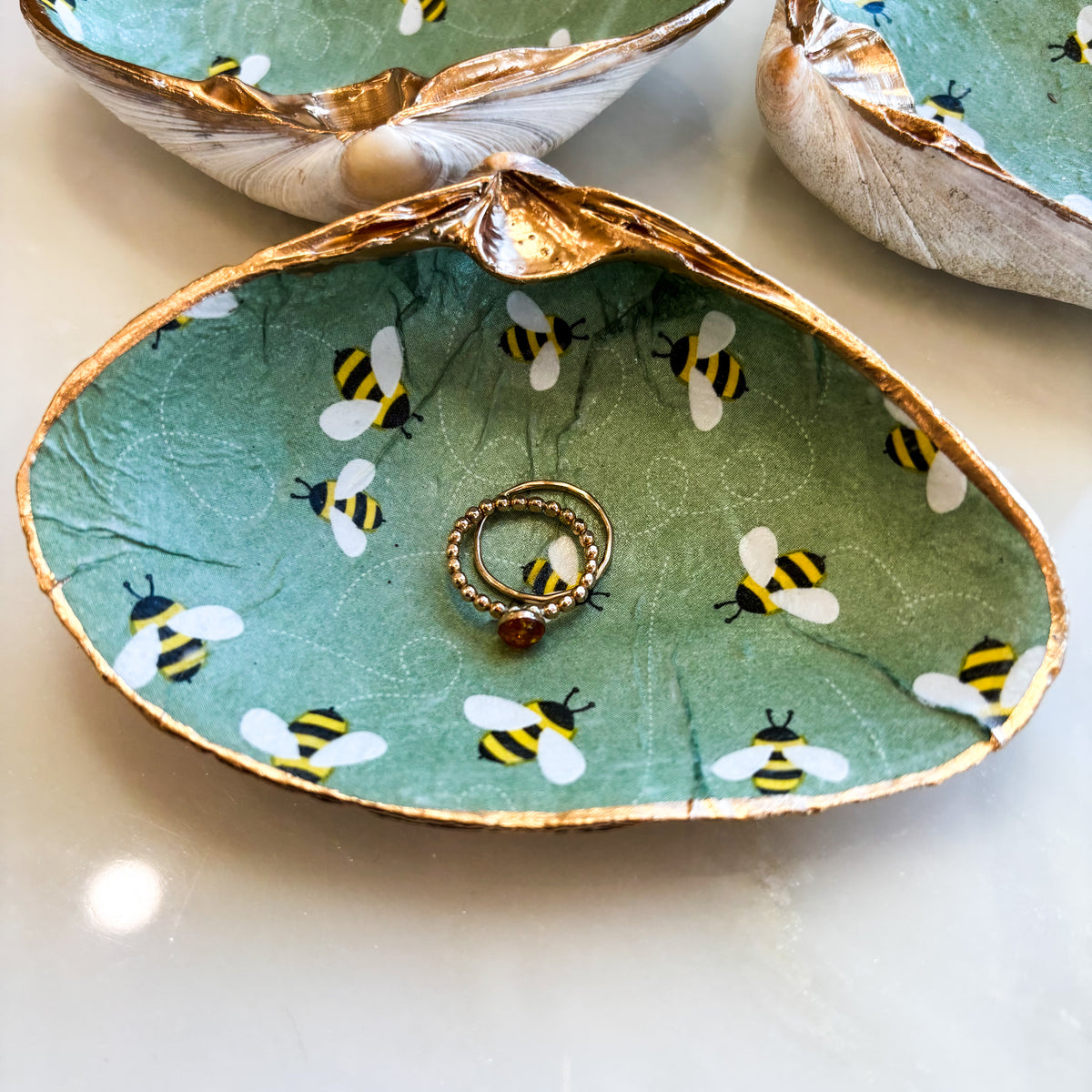 Trail of Bees Shell Jewelry Dish