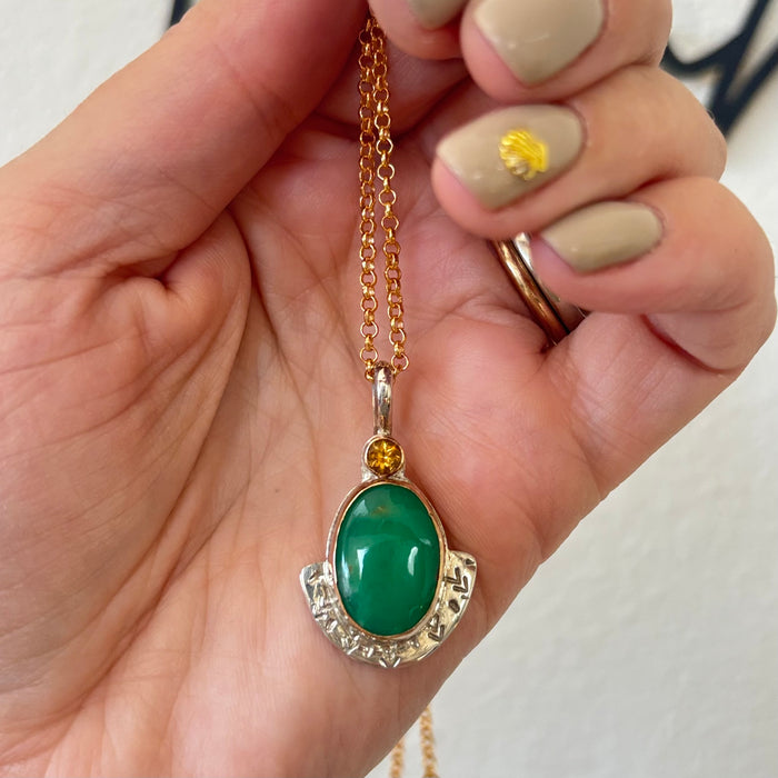 Jade Canyon Necklace, 16" length