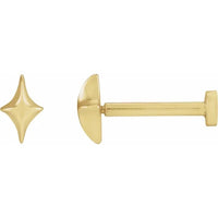 Tiny Star Flat Back 14k Gold Stud Earrings