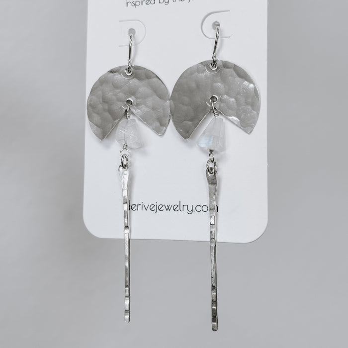 Free Spirit Moonstone Earrings in sterling silver or 14k gold fill — side view