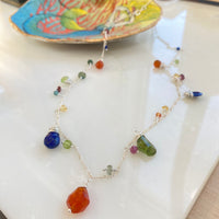 Mixed Gem Necklace 18"