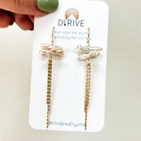 Pearl Fringe Earrings in sterling silver or 14k gold fill — side view