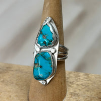 Kingman Turquoise double stone Ring size 7.5