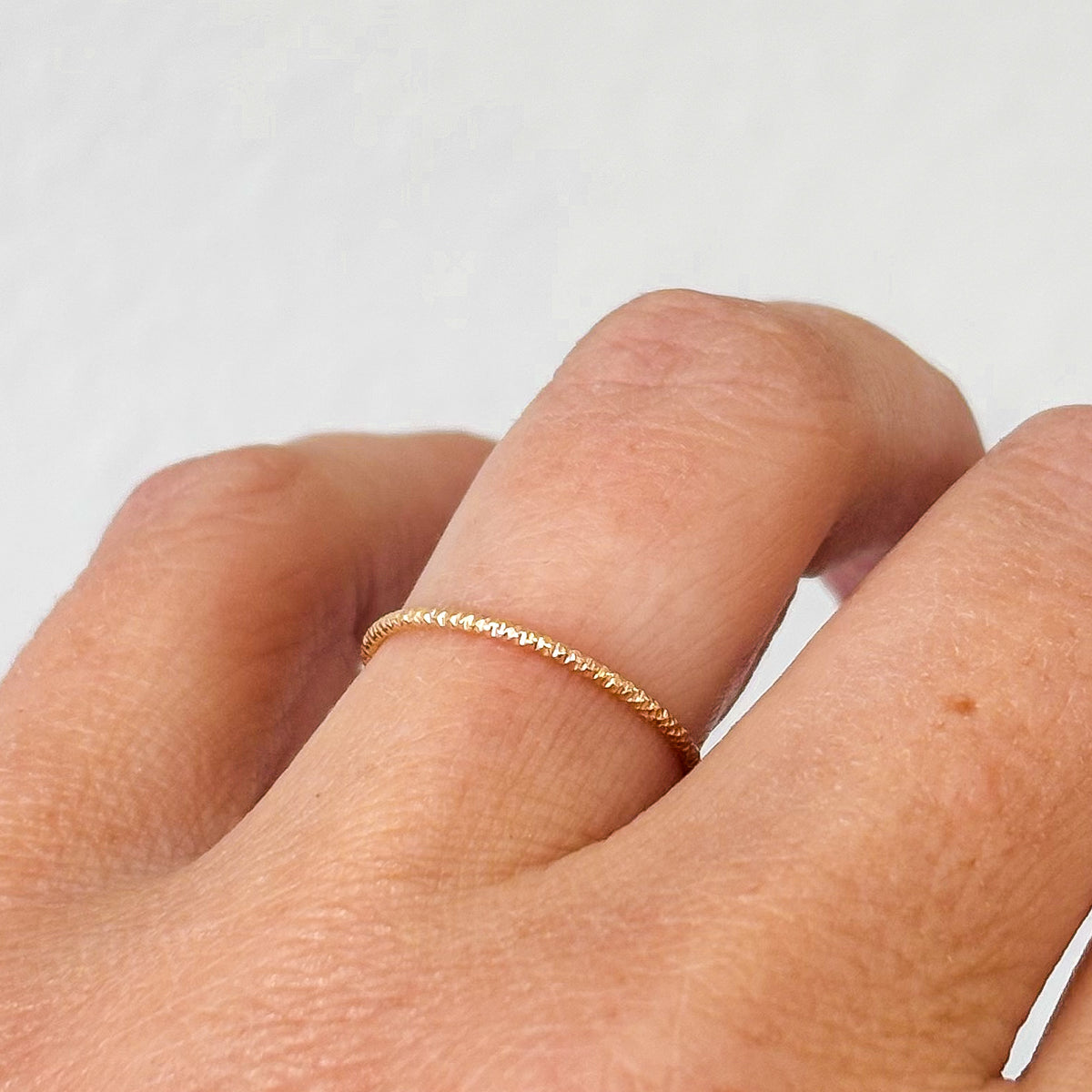 Solid 14k Gold Dainty Stacking Ring