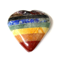 Heart Shaped Crystal Seven Chakra Bonded Stone