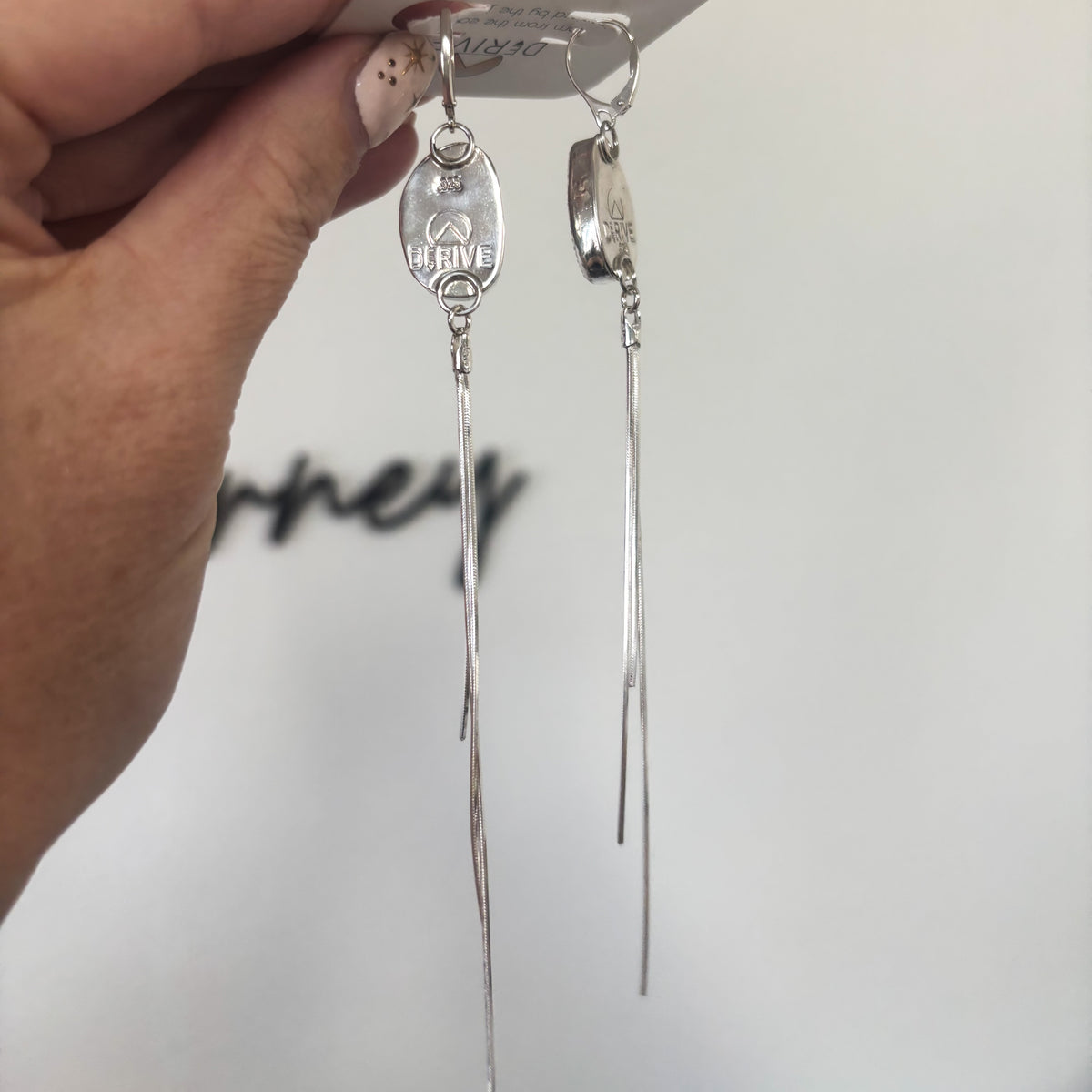 Canyon Sky Earrings - Kingman Turquoise bezel set fringe earrings in sterling silver