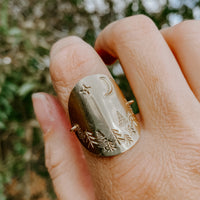 Custom Stamped Shield Ring