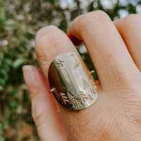 Custom Stamped Shield Ring (WS)