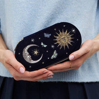 Night Sky Embroidered Oval Jewelry Box