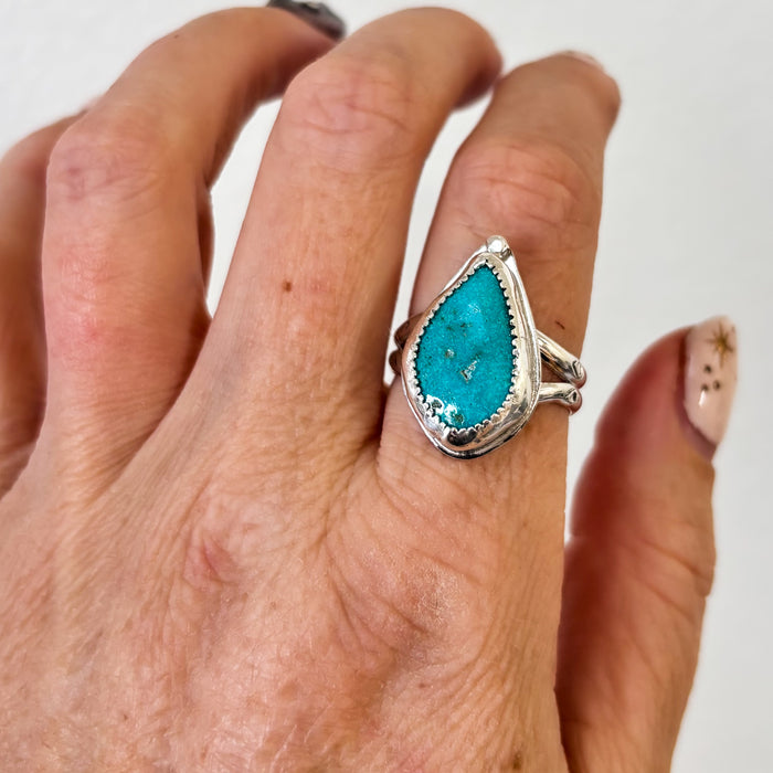 Wanderer's Ring Kingman Turquoise, size 9