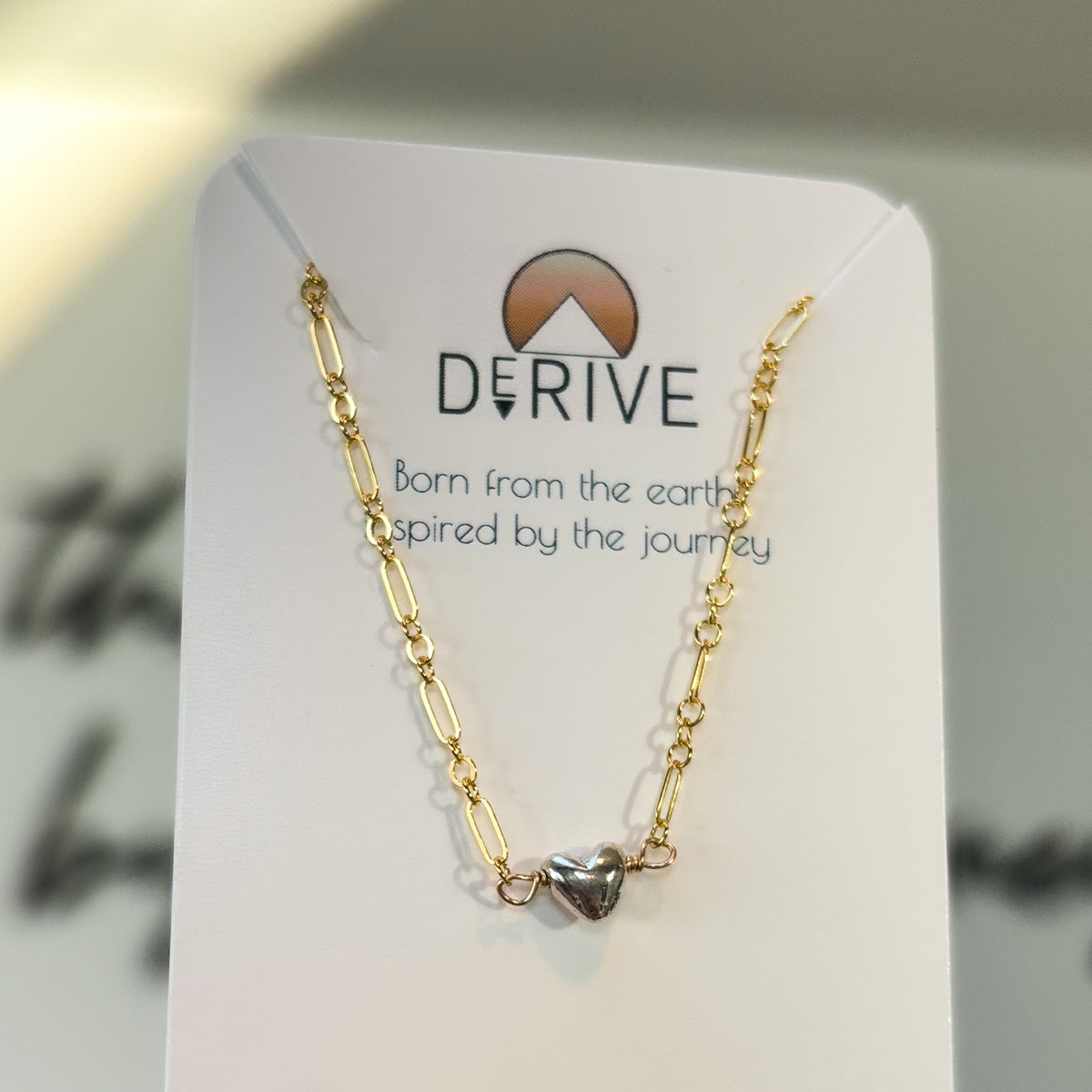 Heart Charm Necklace Mixed Metal