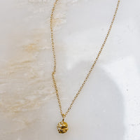 Gold Nugget Solid 14k Gold Charm Necklace