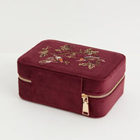 Embroidered Velvet Jewelry Box