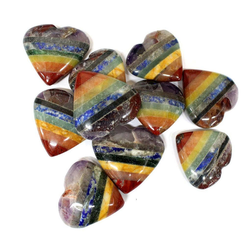 Heart Shaped Crystal Seven Chakra Bonded Stone