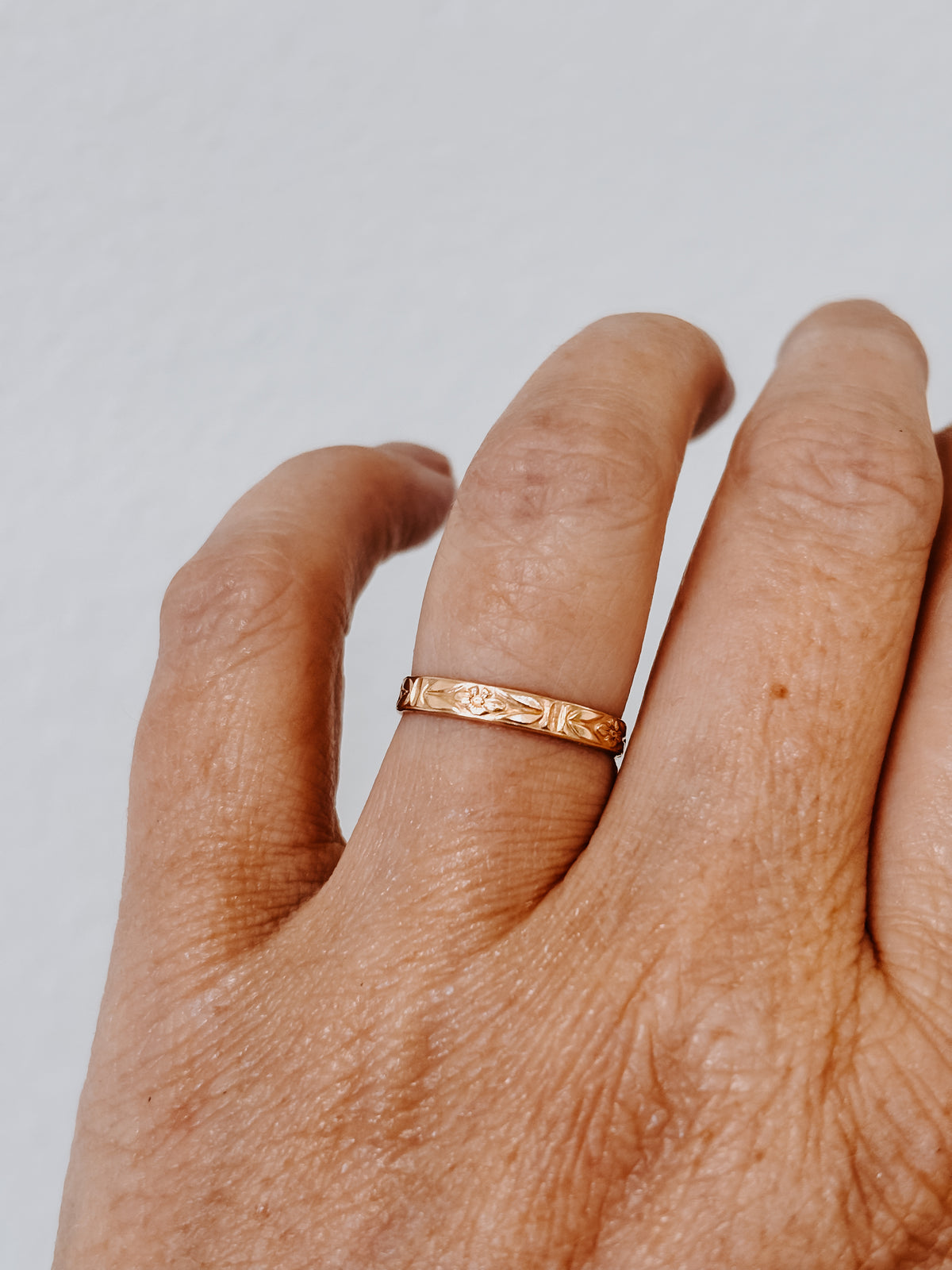 Solid 14k Gold Art Deco Stacking Ring