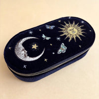 Night Sky Embroidered Oval Jewelry Box