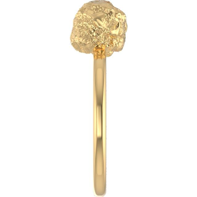 Gold Nugget Solid 14k Gold Ring