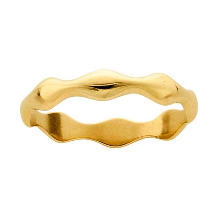 Ocean Waves Solid 14k Gold Ring