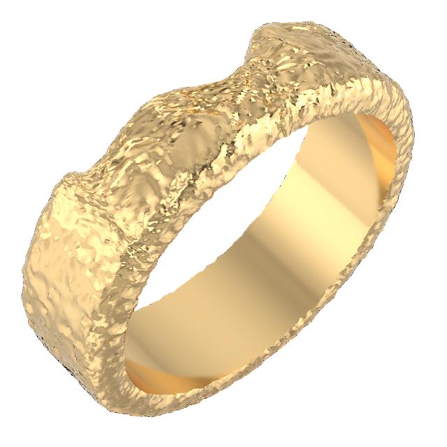 Terrain Ring 6mm Solid 14k Gold Ring